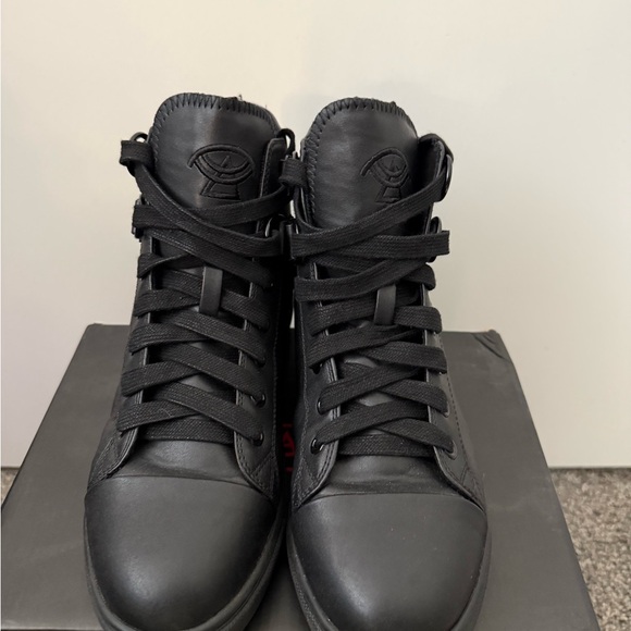 Strange Cvlt Matte Black Chelsea Spooky High Top Sneakers Size 9 - Picture 3 of 10